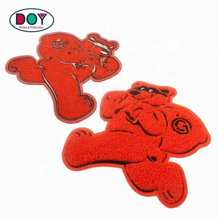 Personalized Design Custom Anime Cartoon Bear Animal Logo Embroidered Chenille Badge Patch for Kids