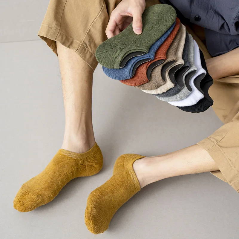 Wholesale silica gel anti slip terry toe socks cushion breathable invisible custom logo socks cotton no show low cut  socks