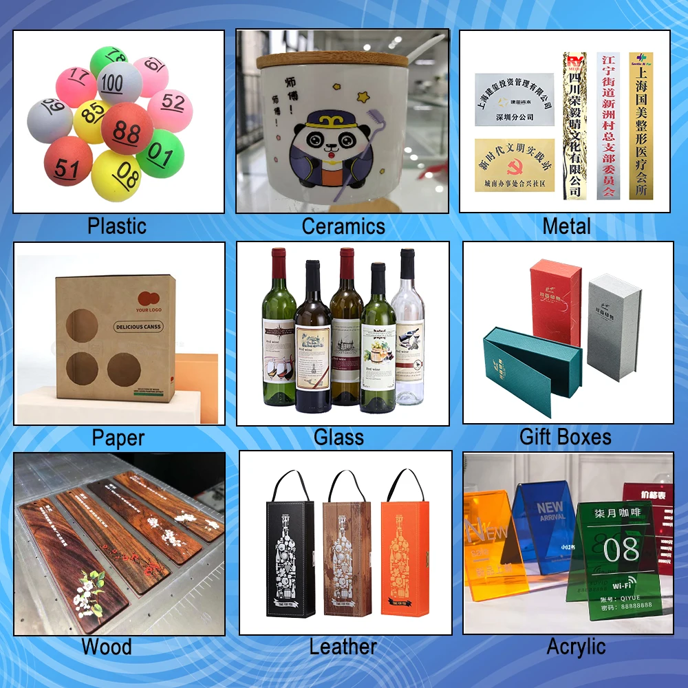 9060 UV Flatbed Printer With 2-3 XP600 Printheads Automatic media height detecting system Souvenir Printing Machine