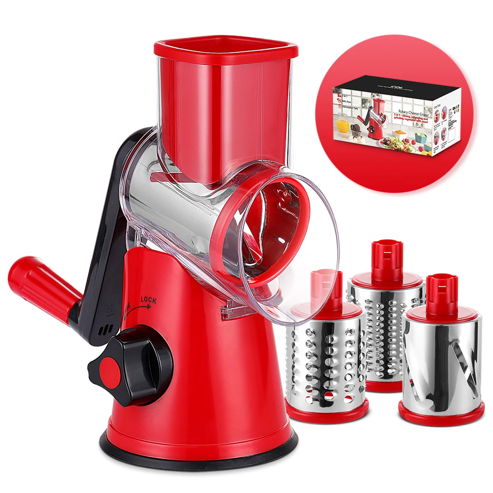 Multi Propose Manual Potato Grater Machine Rotary Vegetable Cheese Nut Grater Hand Grater for Kitchen Fruit & Vegetable Tools