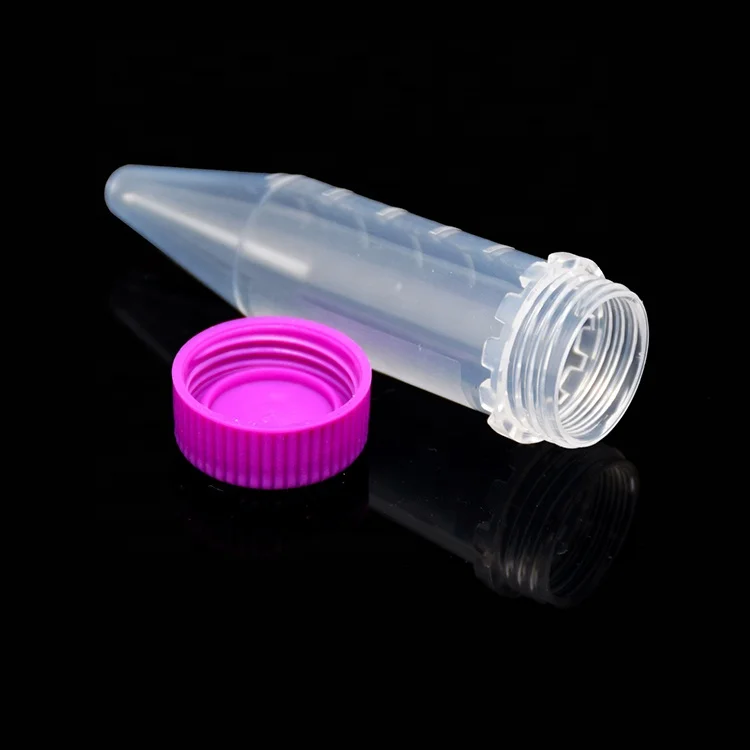 Оптовая продажа пластиковая одноразовая центрифужная трубка 5 мл с винтовой крышкой коническое