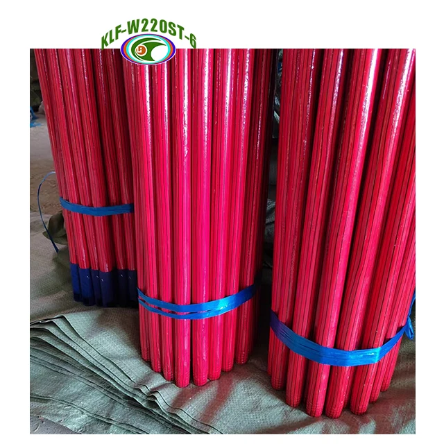 120 cm by 2.2 cm red yellow blue green base color black  lines pvc coated wooden broom mop brush handles sticks