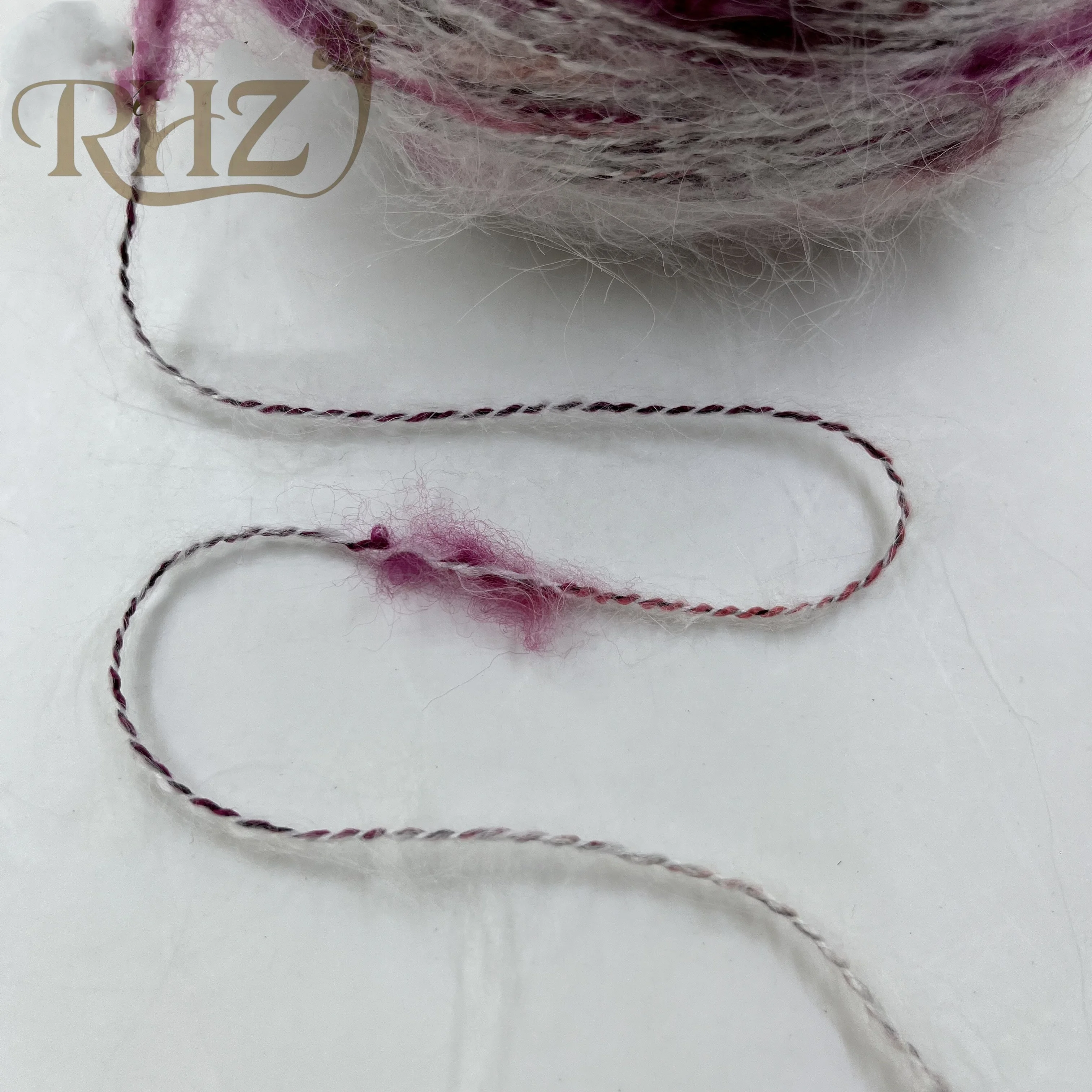 RHZ 2.8nm/1 fancy brushed yarn mohair wool polyester acrylic blended for knitting