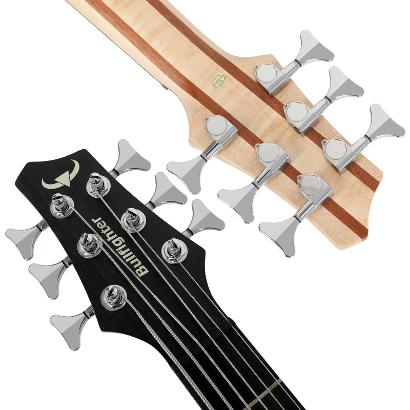 4/5/6 string 24 frets professional musical instrument active pick up connect electric bass guitar with amplifier