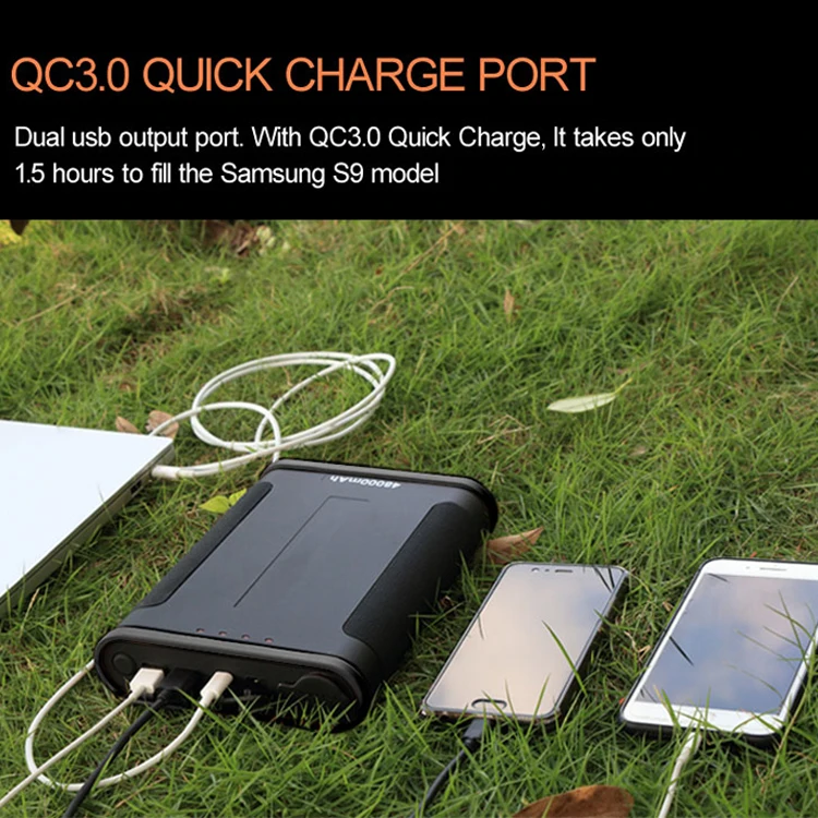 Outdoor Power Bank Portable Charger 50000 Mah Usb/Dc Input Best Seller Laptop Lifepo4 DC 12V Power Battery Bank For Cpap