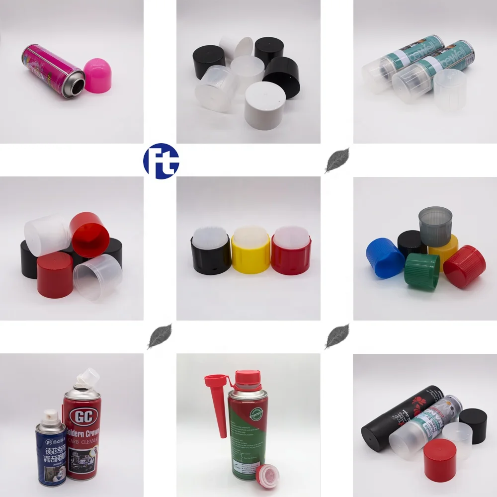 Wholesale aerosol spray can plastic cover/pp cap for empty aerosol metal can