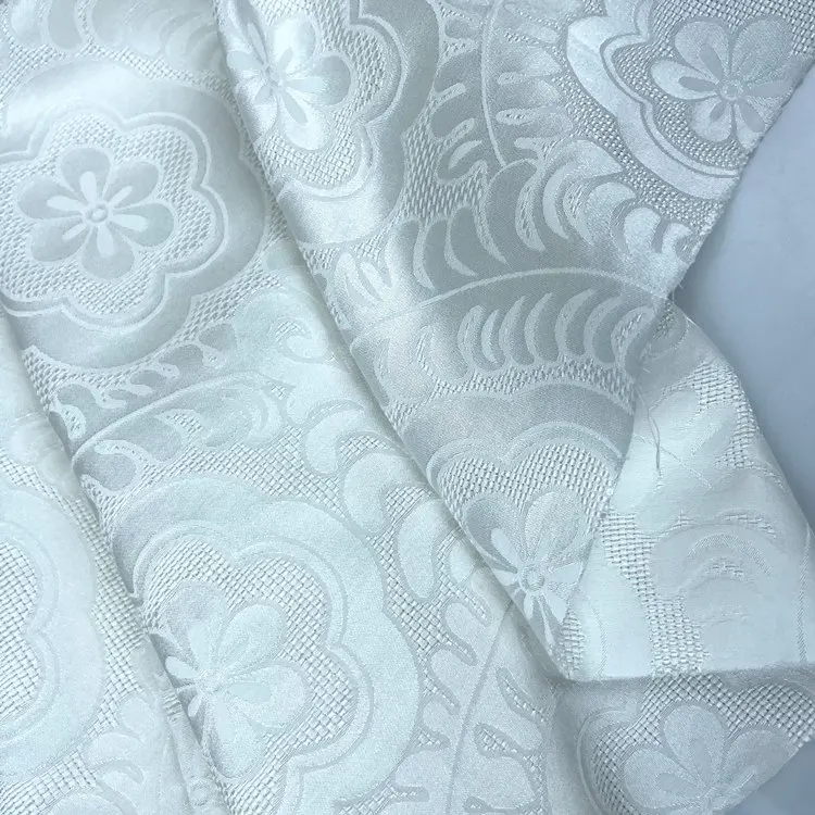Mulberry silk satin jacquard garment fabric 20mm  Silk Cotton Jacquard Fabric silk Mixed Brocade  Jacquard Fabric