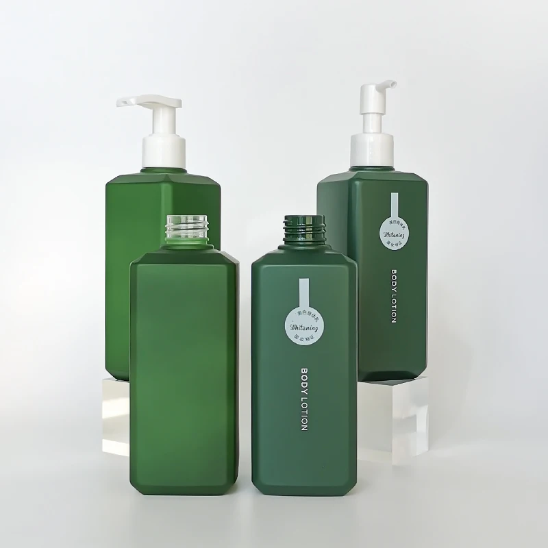 Empty container cosmetic for hair products bamboo bottle green skincare bottles packaging