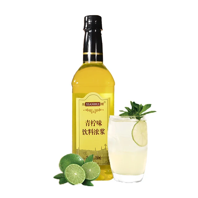 750ML OEM bubble tea supplier bubble tea supplies bubble tea coffee syrups Rose Lemon syrup Cocktail drink instant Fruit dew