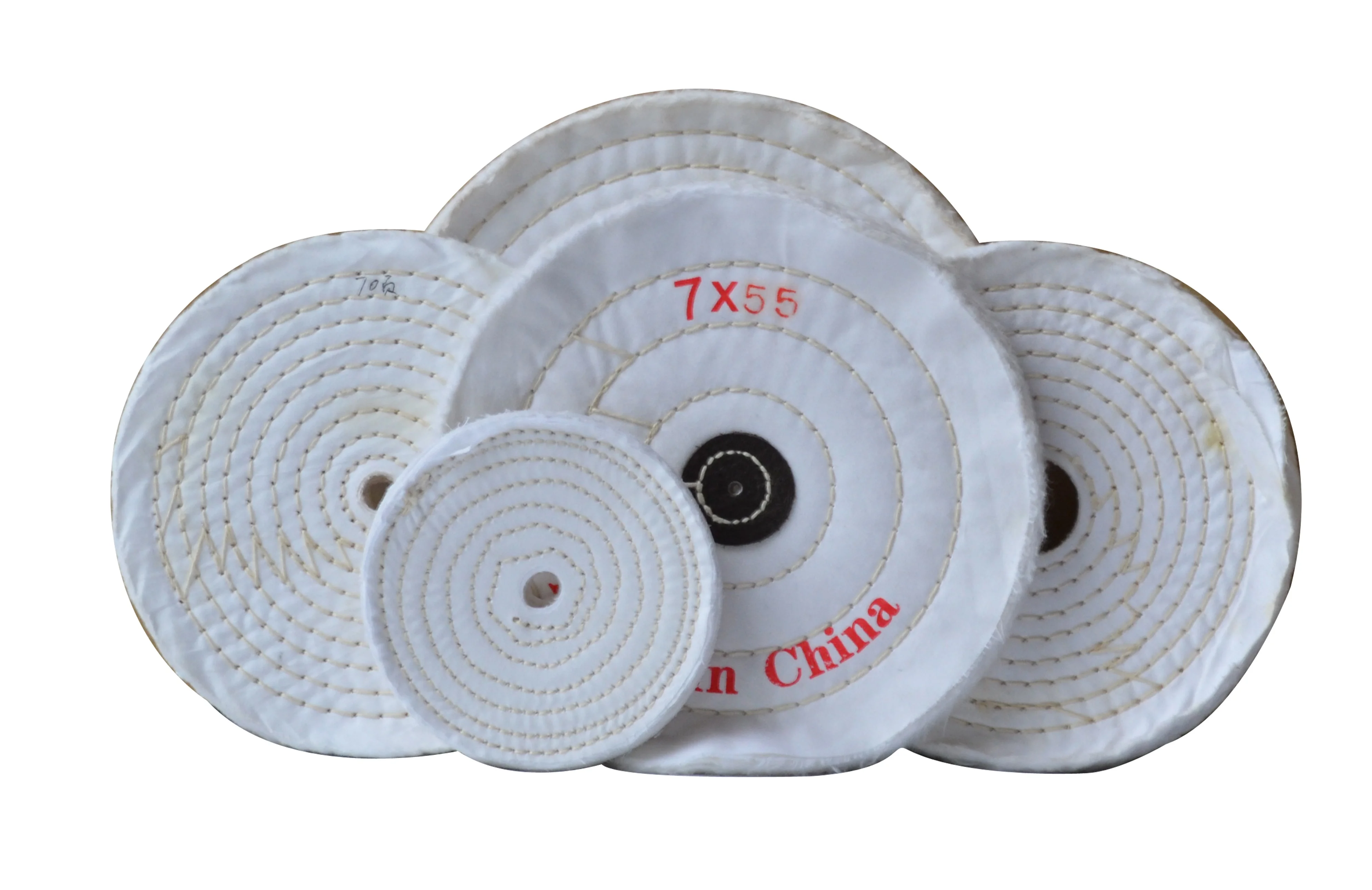 White pure original cotton bufing wheel with stitching polishing wheels