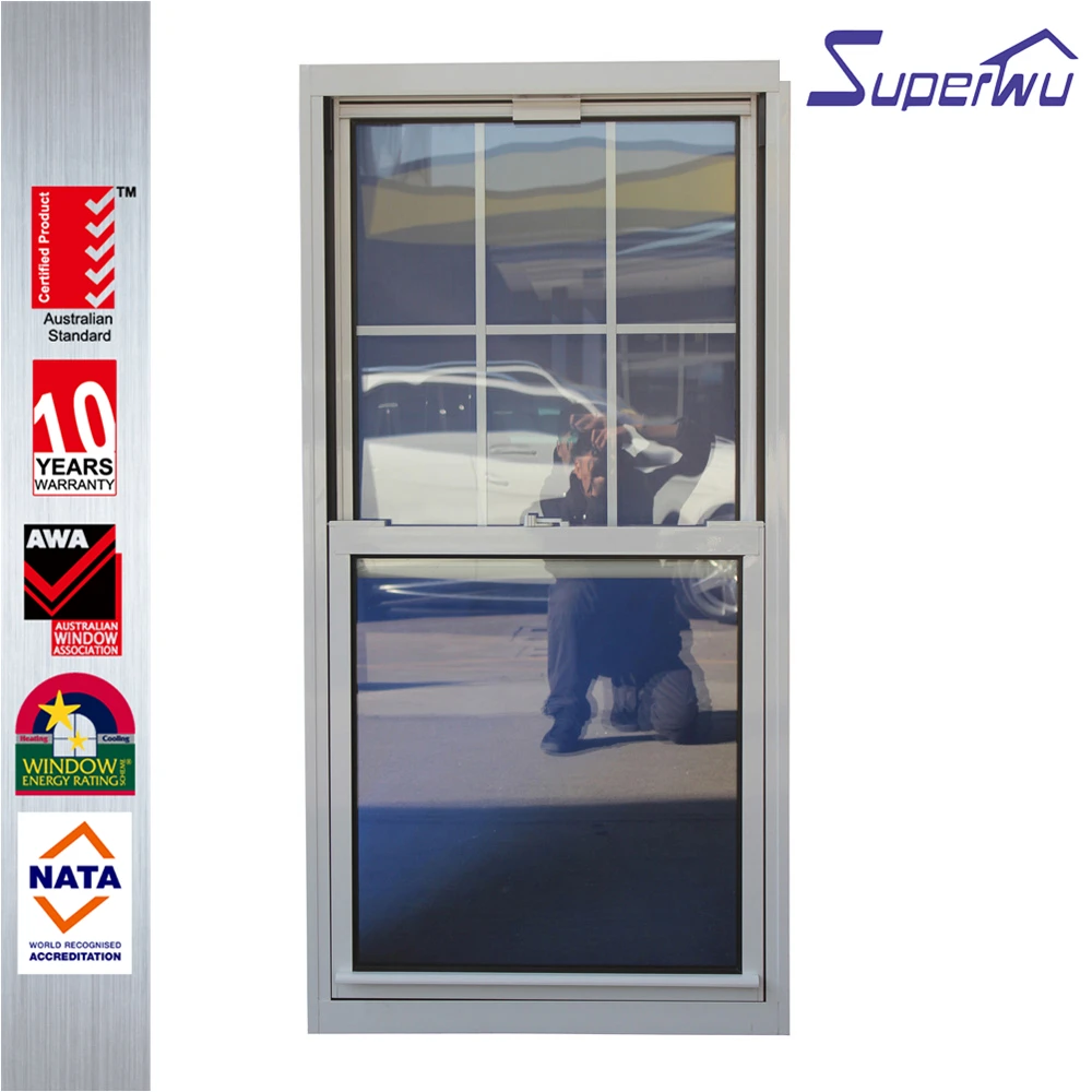 Modern Design USA Standard FL CODE laminated glass hurricane proof impact glass window Single Hung window for house