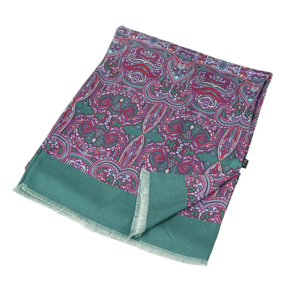 Customized Brand Dynastyle OEM Custom Fashion Scarf for Women Screen Printing Fashion Paisley Floral hijab