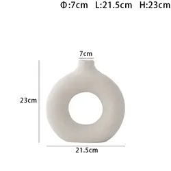 Nordic Ceramic Donut Vase Dried Flower Arrangemet Home Decoration Accessories Office Desktop Living Room Flower Vase