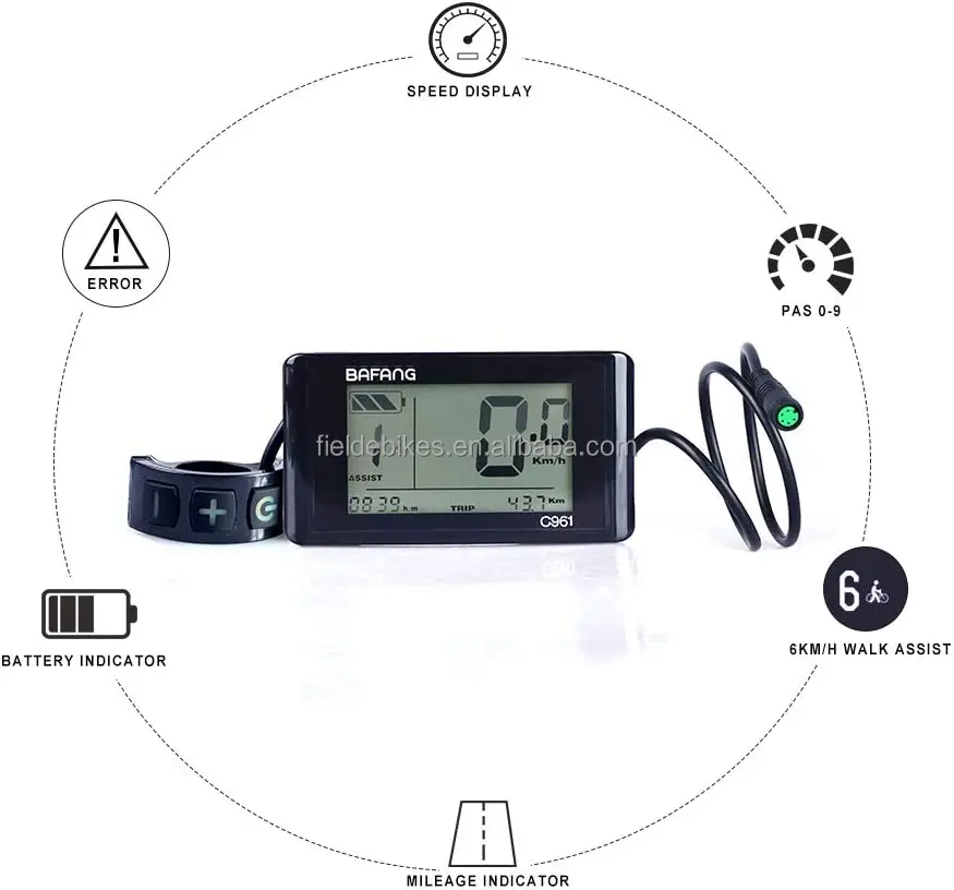 Bafang C961 LCD Display Electric Bicycle Conversion Parts  Bafang Calibration Display For M620 G510  UART Version Motor