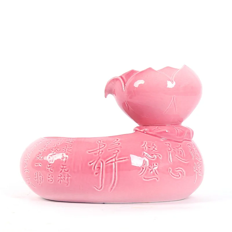 White color Leaf design Cat and Dog Automatic Water Dispenser new arrive printed portable ceramic pet water feed
