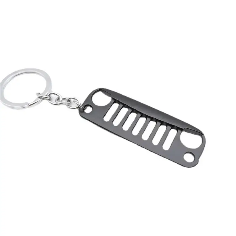 1PCS Universal Medium Grid Keychain Key Ring For Jeep CJ JK YJ TJ XJ Car Front Grill Design Nini Cute Grill Keychain Accessory