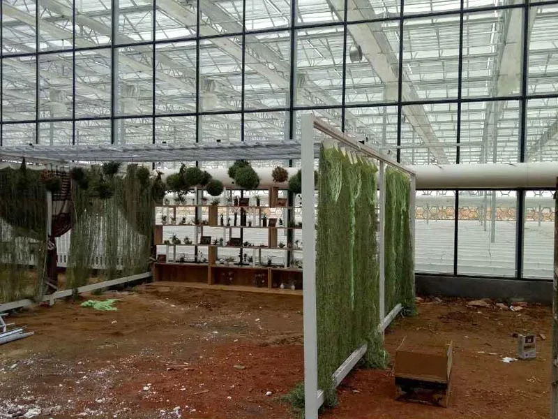 Intelligent Automatic Control Glass Green House Commercial Greenhouse For Sale