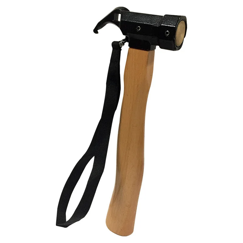 High quality hot sale outdoor wood handle camping multifunctional copper claw hammer