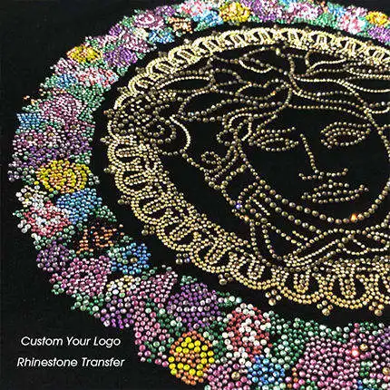 Wholesale Embroidered Bead Pattern Classic Round Neck Blank Plain iron drill T Shirts Custom Cotton Rhinestone T-shirt For Men