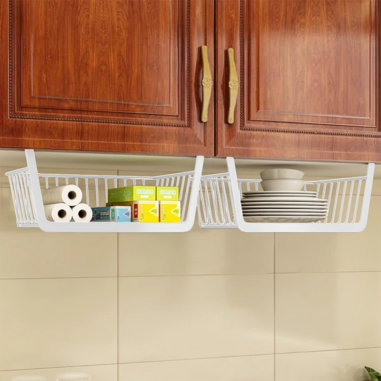 Hot Selling Wall Mounted Metal Kitchen Cabinet Accessories Organizing Shelf Storage Hanging Basket