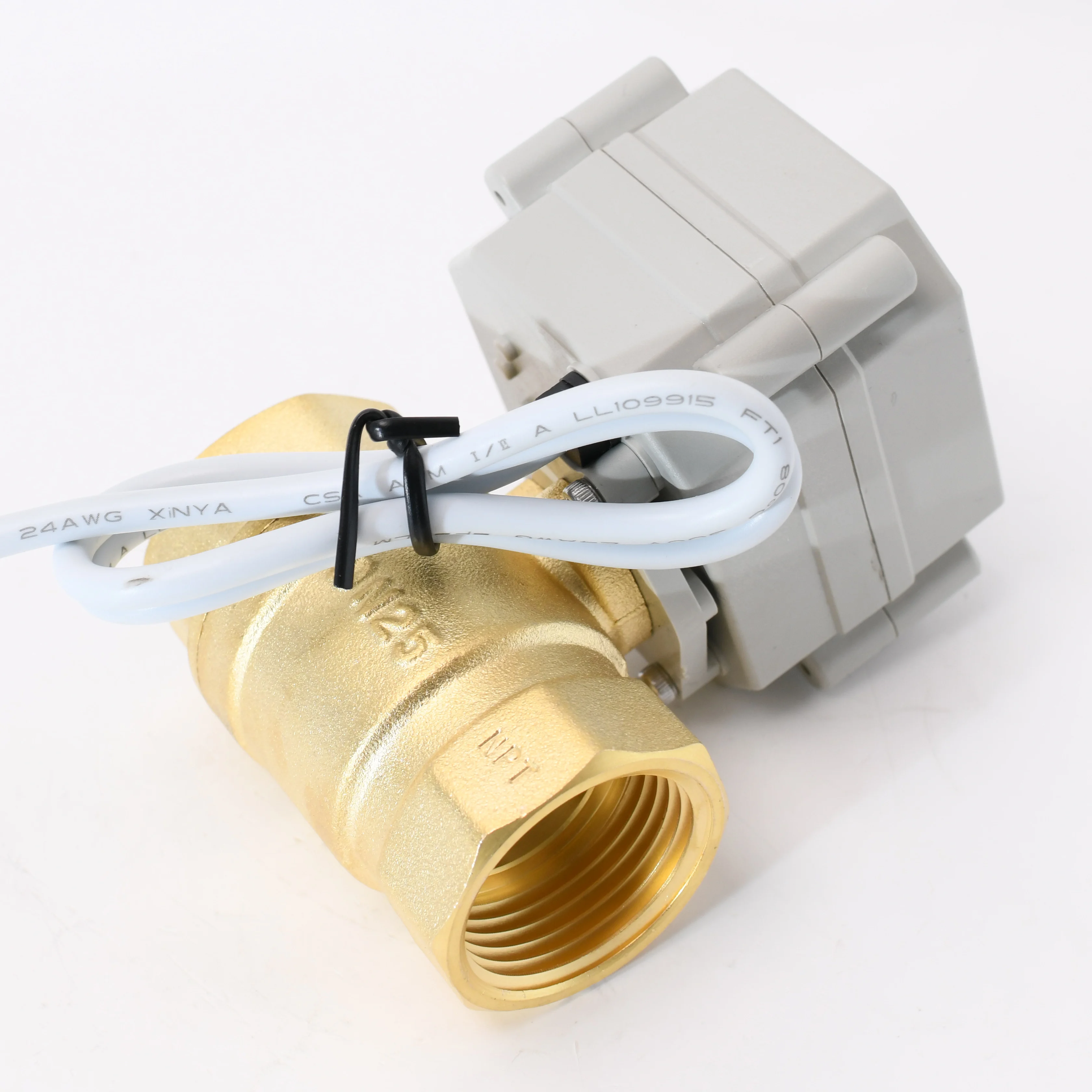 DC5V 1' Brass electric CR301 2-way motorized ball valve