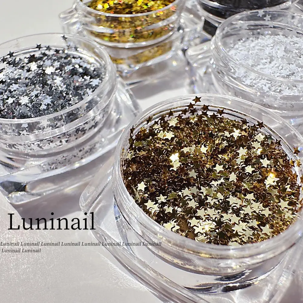 Новейшие мини-размеры для дизайна ногтей 1 мм Звездные блестки звездное сердце