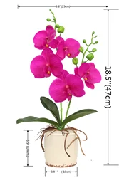 Orchids artificial flowers with pot plastic orchid pots phalaenopsis orchid plants for decor