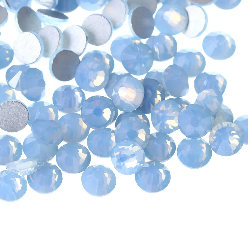Hot selling Blue opal Glass Rhinestones Flat back Non Hotfix Crystal AB Rhinestones bulk for DIY mugs Crafts gift