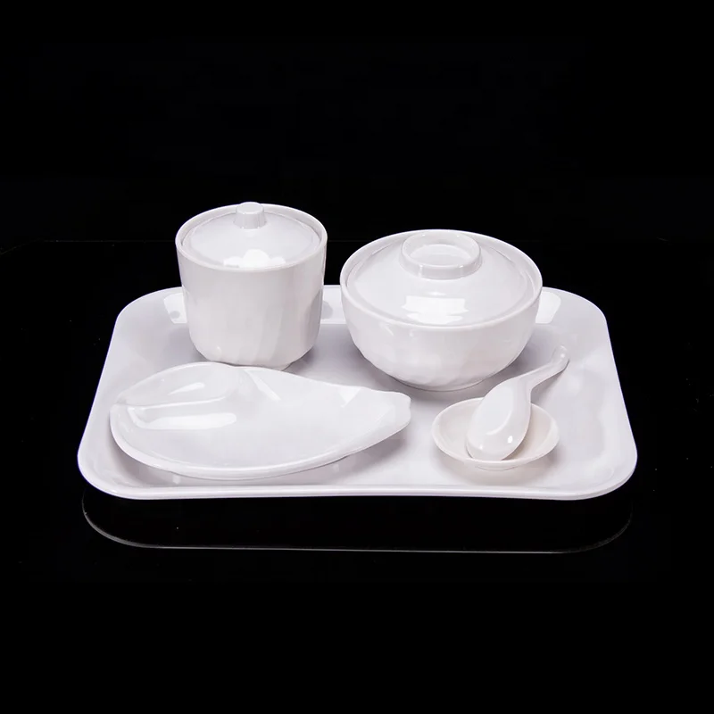 Restaurants Use Melamine Tableware Set Service Tray Rice Bowl Soup Bowl Side Dish Soy Sauce Dish Spoon Chopsticks Set