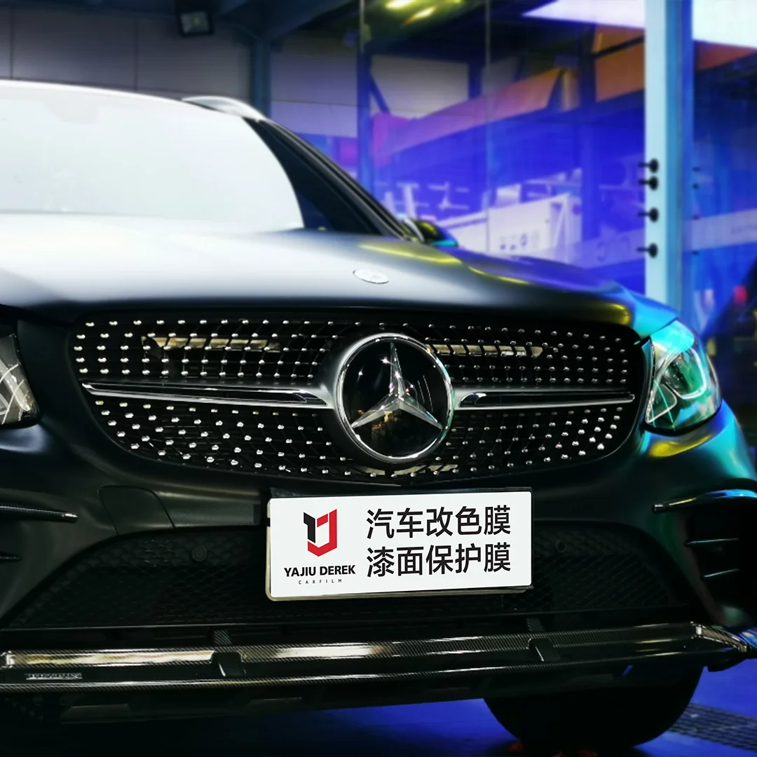 Anolly Ready to Ship High Quality Auto Car Stickers Bubble Free Satin Ceramic Black PVC Car Wrap Vinyl Film