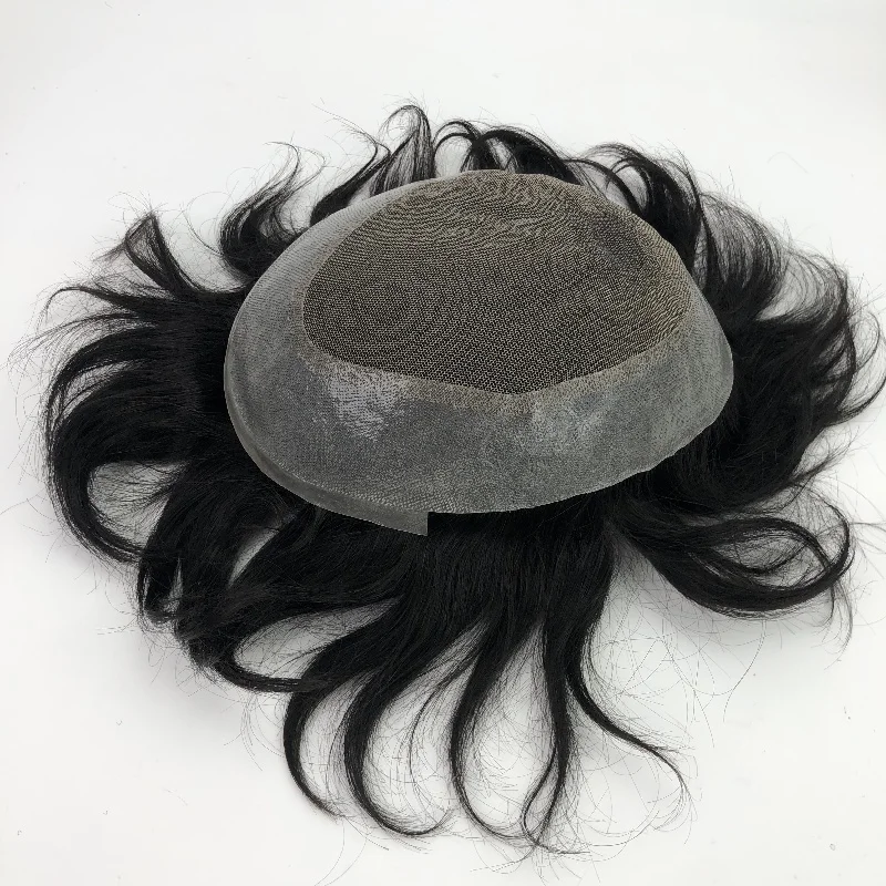 Emeda wholesale stock new Australia with 4cm pu Mens hair replacement system man wig for bald male