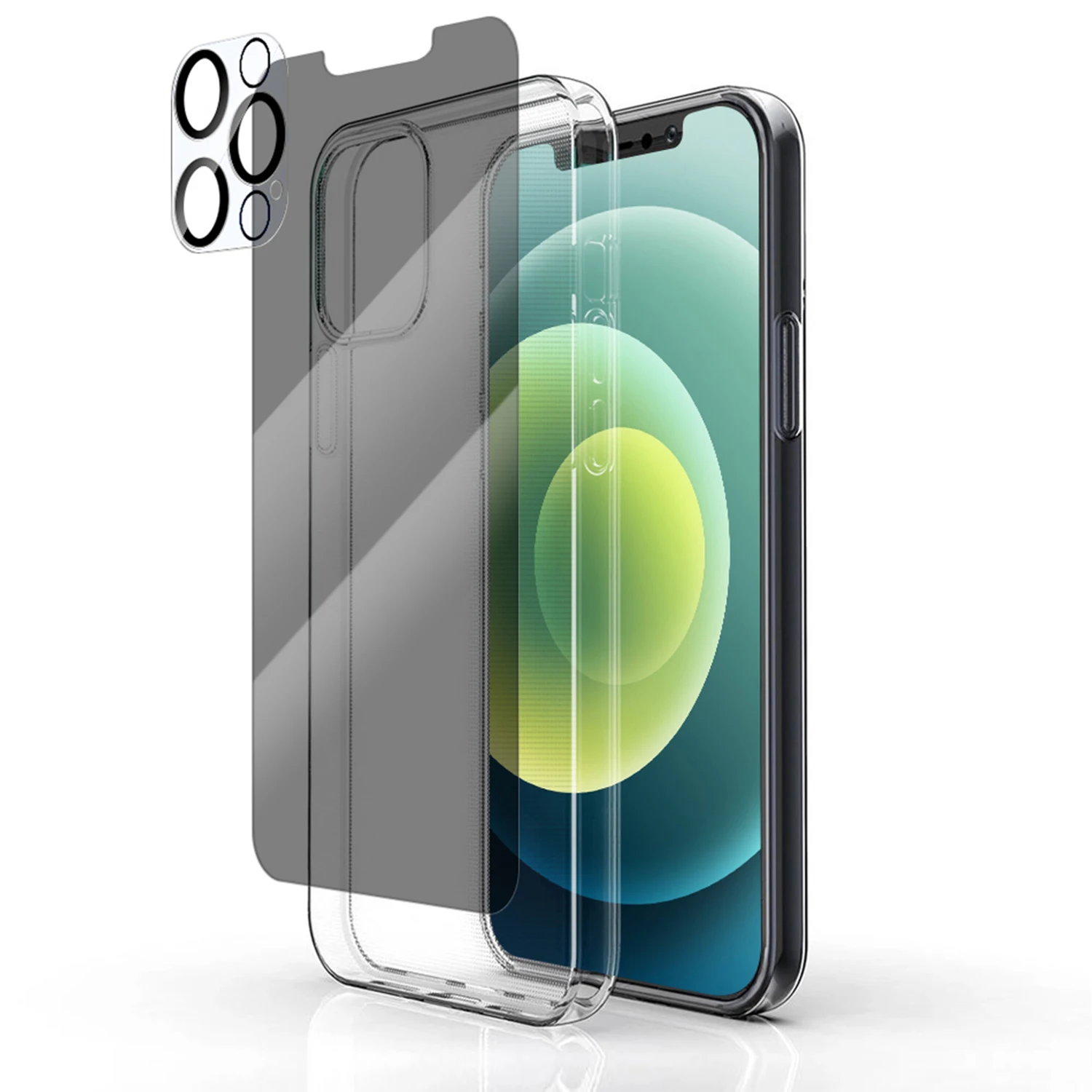 
High Transparent Anti-scratch Tempered Glass Lens Camera Protector Custom Silk Printing Rings For IPhone 12 