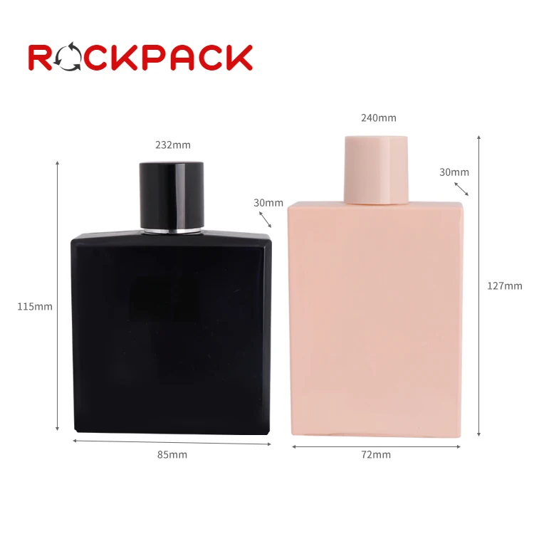 100 мл Розовые Квадратные стеклянные пустые прямоугольные флаконы для духов, распродажа