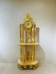 Luxury European Grandfather Clock Living Room Villa Hotel Decoration Floor Clock Golden Crystal Custom Clock