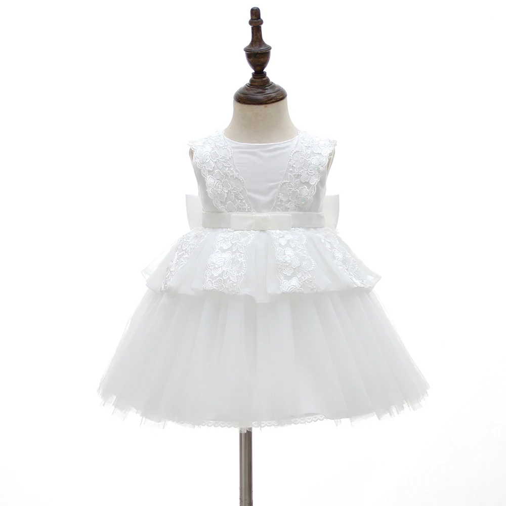 
DMFGD High Quality Baby Girl Party Dressrs Children Lace Frocks White Girls Baptism Tutu Baby Dress For Christening 