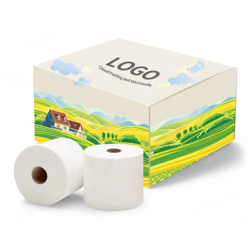 Customizable Luxury Ultra Soft Coreless Toilet Tissue Paper Roll Virgin Natural Brands Recycled Pulp Material for Bathroom