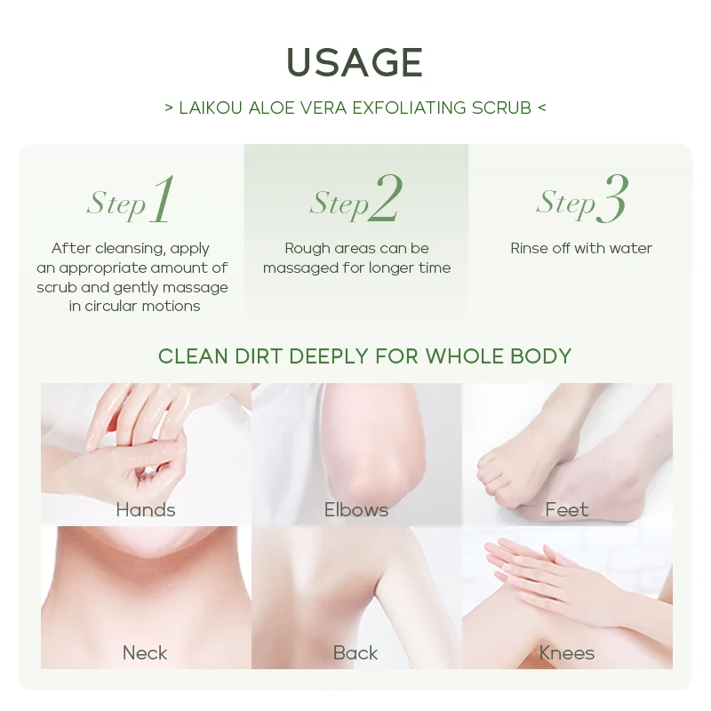 Deep Cleansing Soothing Smoothing 350ml Exfoliating Gel Aloe Vera Body Scrub