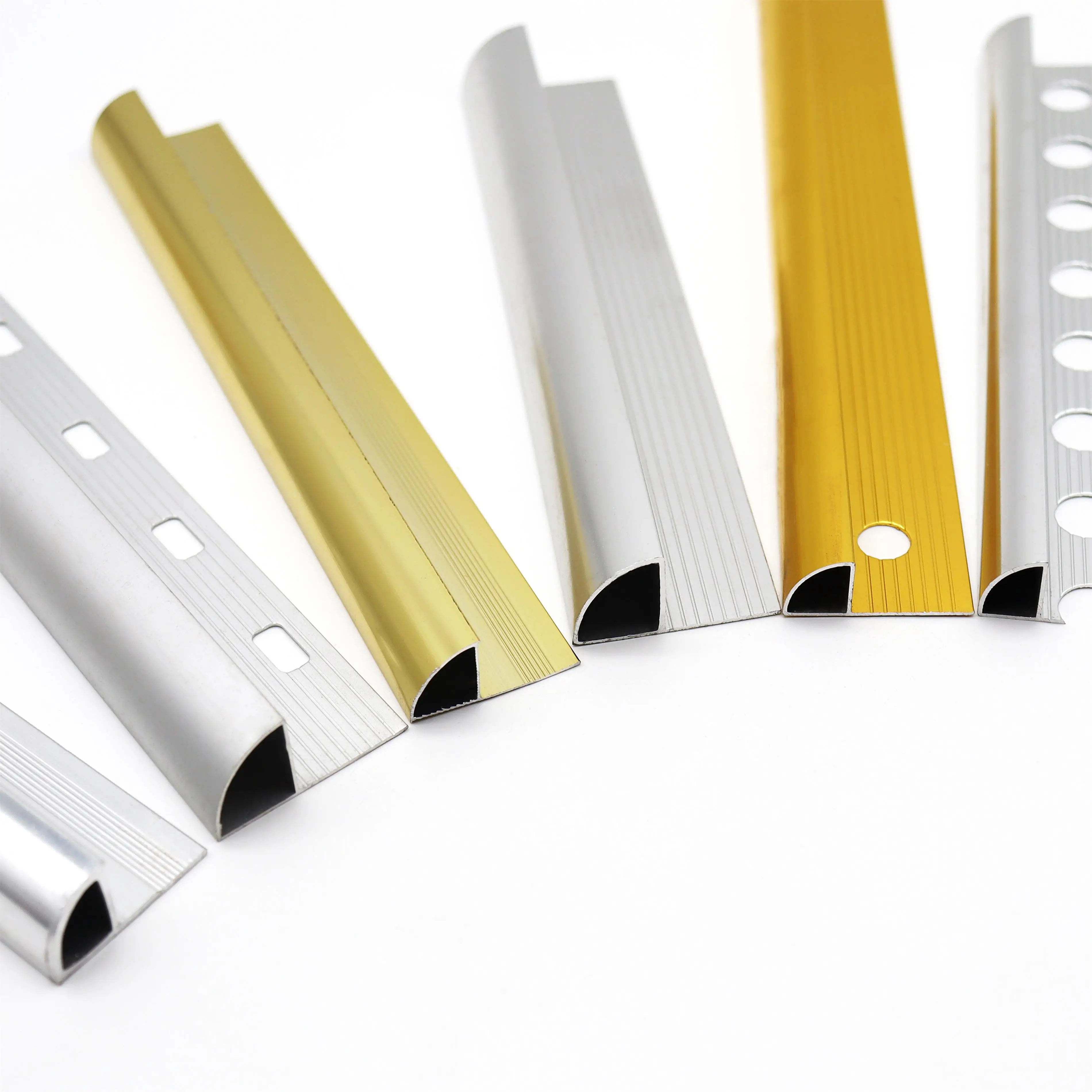 Customized Aluminium Round Edge Metal Tile Edge Finishing Trim Profiles