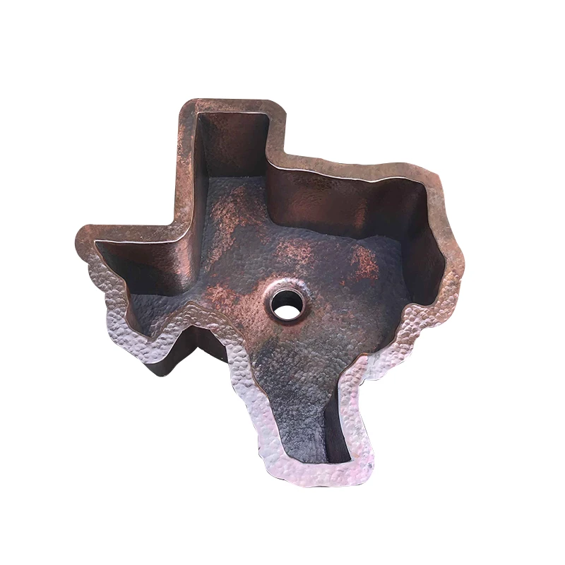 customized Texas shape undermount  copper bar sink top mounted sink wash basin kitchen sink