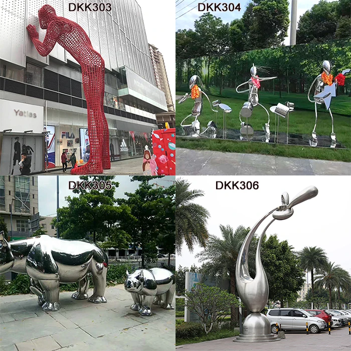 K303 Stainless steel giant sculpture black man statue sculpture stainless steel chinese old man customized statue
