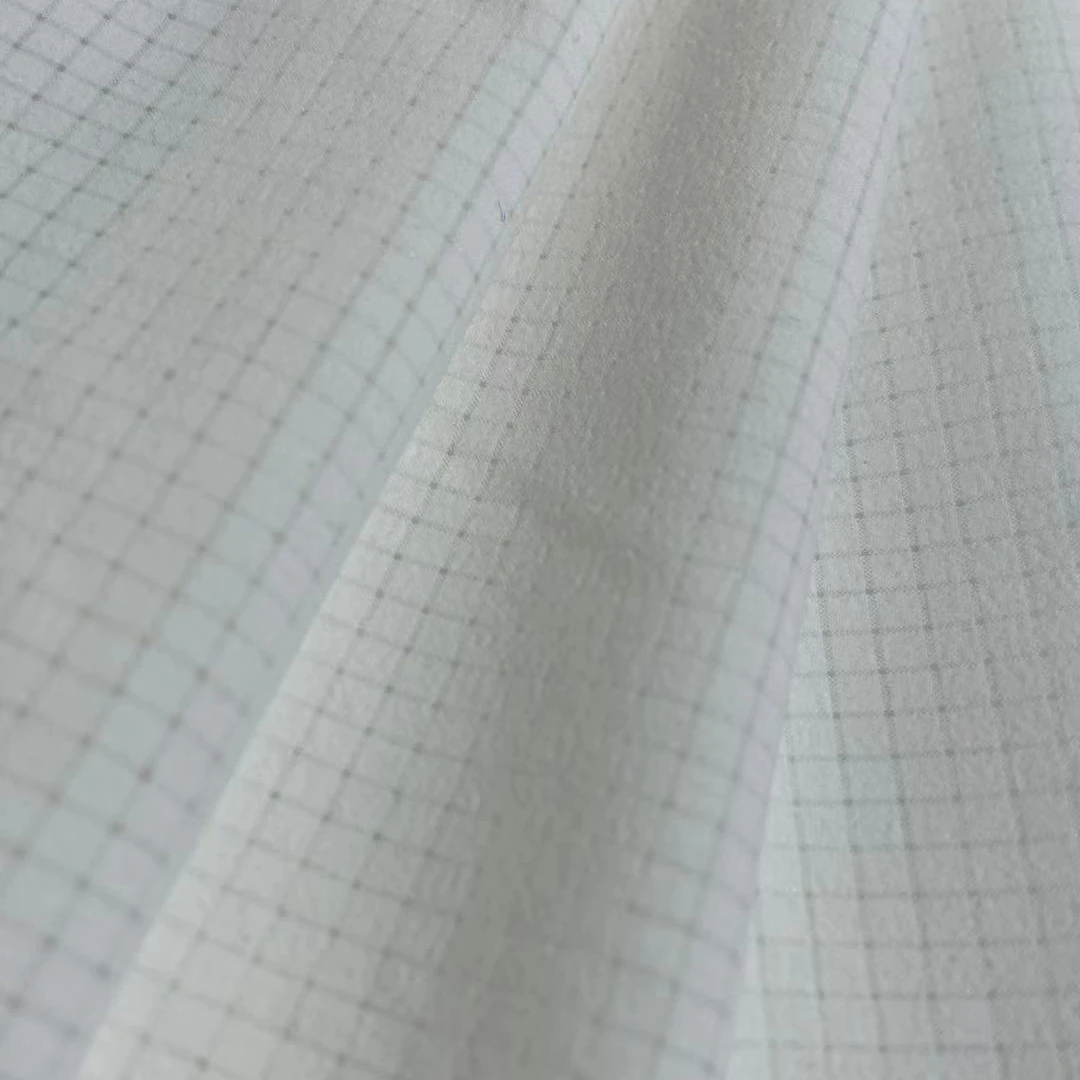 
Fashion Check Pattern High-tech Weaving 86% Nylon 14% Spandex Sportswear Fabric at 90gsm Weight Medium Weight Fabric Pure White 