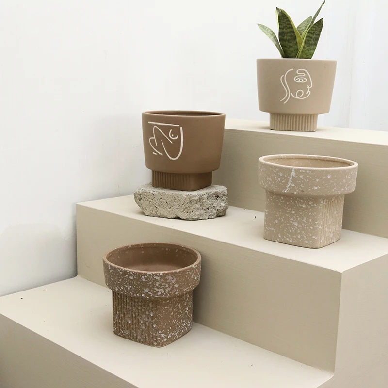 Garden Supplies Manufacturer Indoor Ceramic Flower Pot Decorations For Home Ceramic Pots