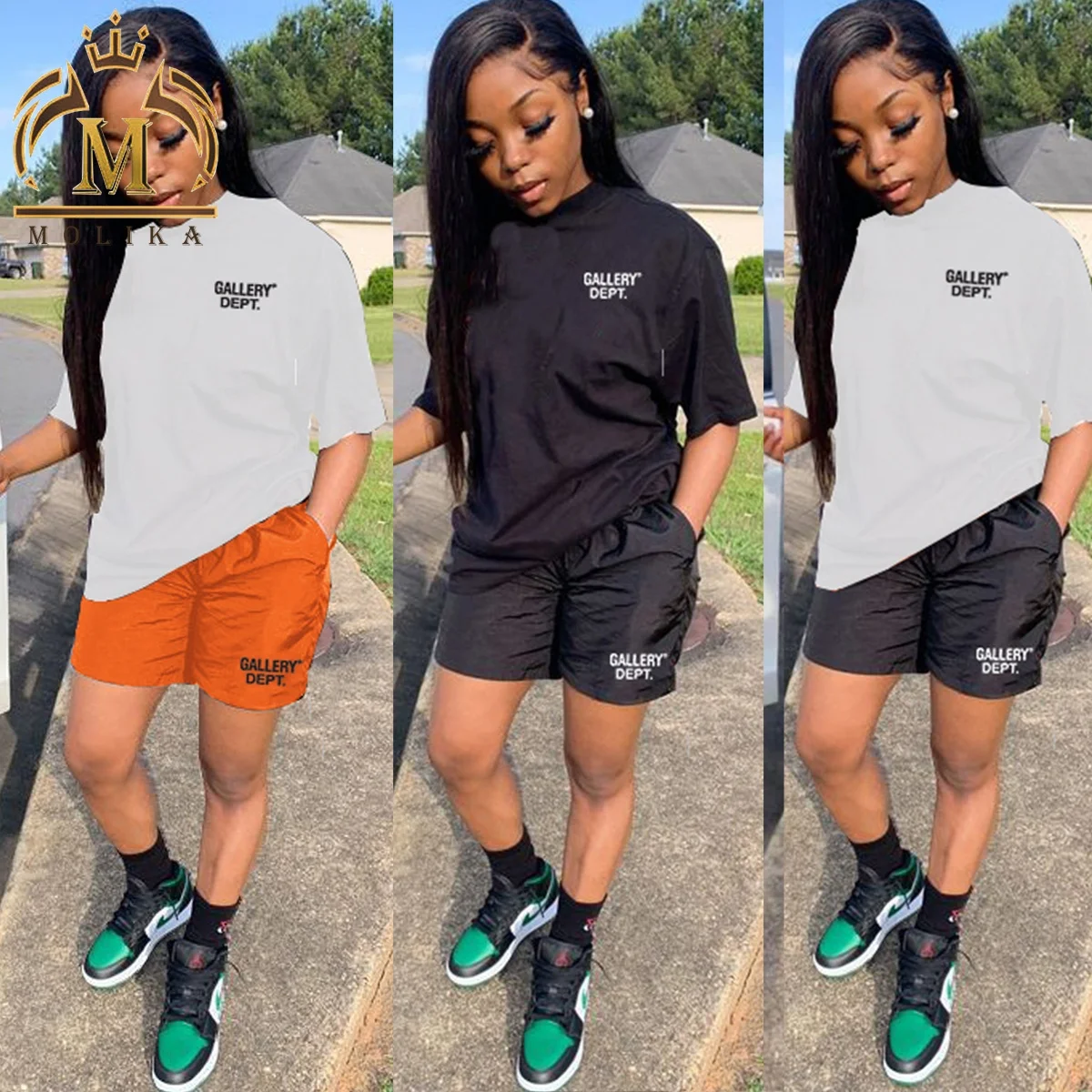 High Quality Women Shirt Biker Short Set 2 Piece Print Short Outfits Women Casual 2022 Cotton Top Shirt And Shorts Set Women
