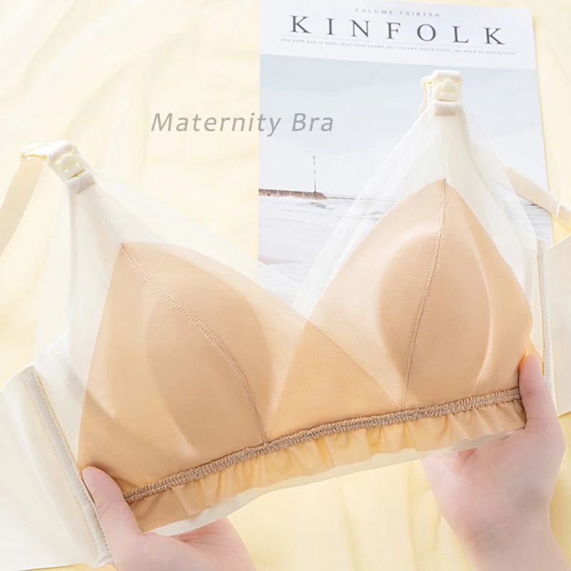 Wholesale American 32 34 36 38 Sexy Lace Fashion LOGO Custom Wireless Pregnancy Women Maternity Nursing Bra with Fixed Bra Pad