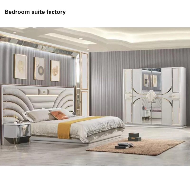 Luxurious modern bedroom suite  design king size bed furniture
