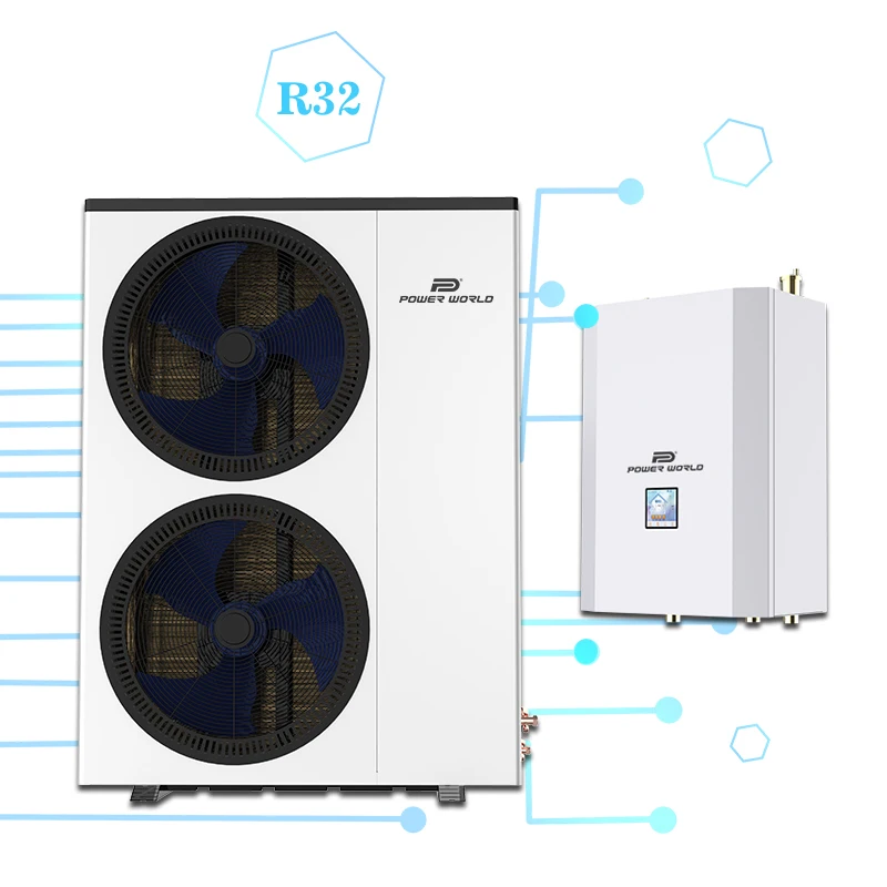 Low temperature  r32 inverter split heat pump heating cooling heating pump split wifi 18 kw 7kw with smart control board