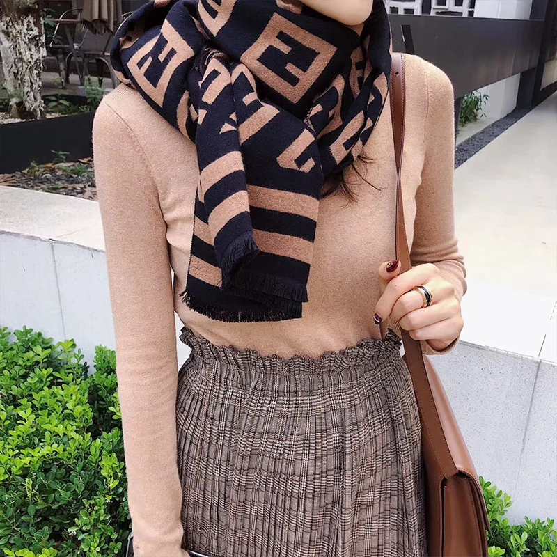 
new korean cashmere print plain scarf warm scarf women wool shawl foulard hijab women scarf shawl 