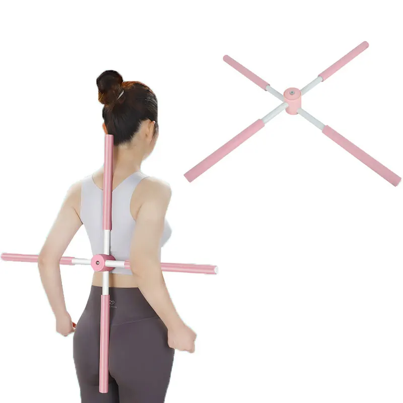 High Quality Adjustable Open Back Shoulder Stick Correct Hunchback Correction Cross Yoga Stick Correct Hunchback Training Stick