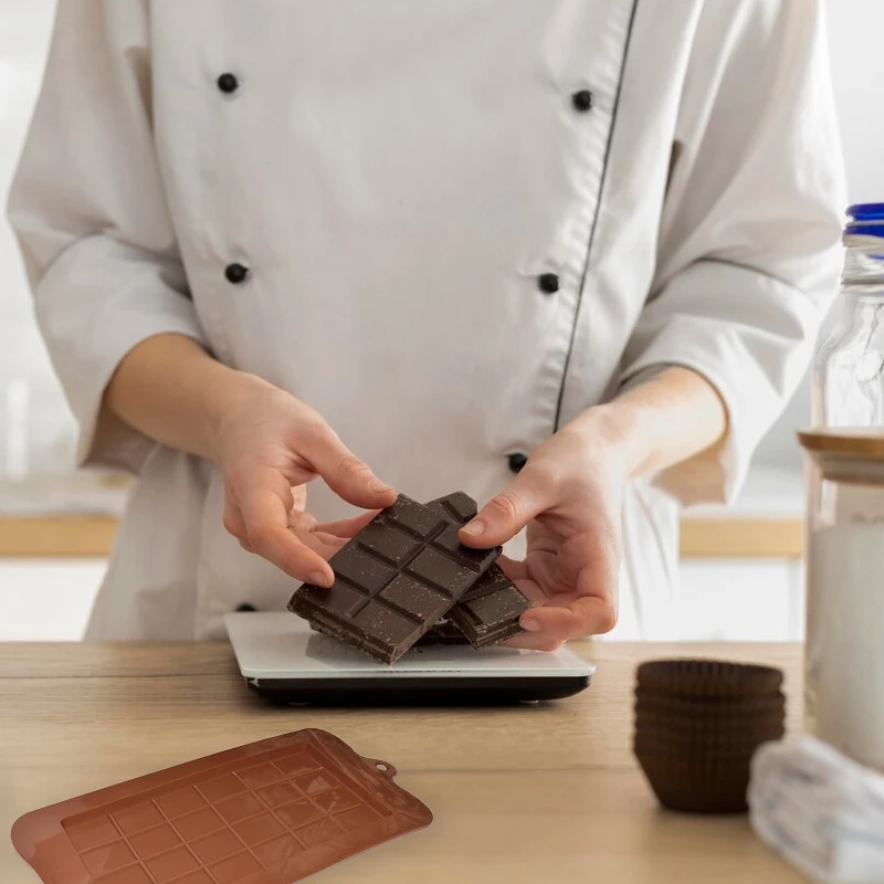 Silicone Square Food Grade No-Stick Butter Candy Bar Chocolate Mold for Making Standard Size Hot Chocolate Bomb Cake Jelly