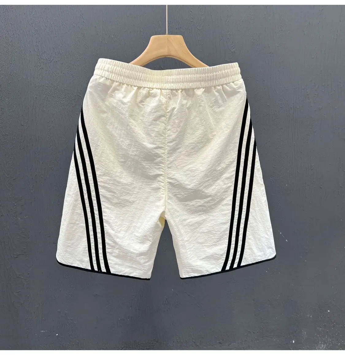 Custom Summer Blank Webbing Workout Sportswear Track Gym Shorts Mens Track Shorts Elastic Waist Nylon Shorts for Men